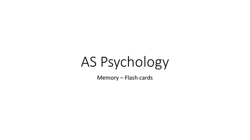 AQA AS Psychology Memory revision cards