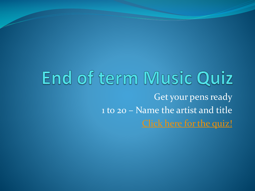 Pop Music quiz