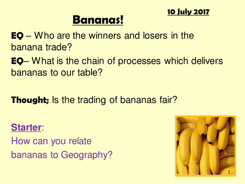 Fairtrade Bananas - includes A3 Learning Mat