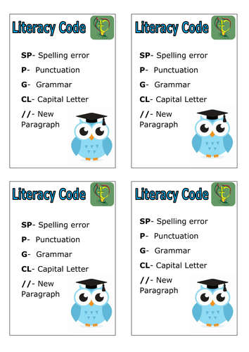 Marking SPAG (codes)