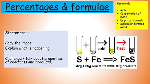 Percentages and formula