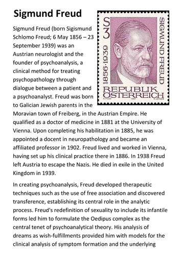 Sigmund Freud Handout