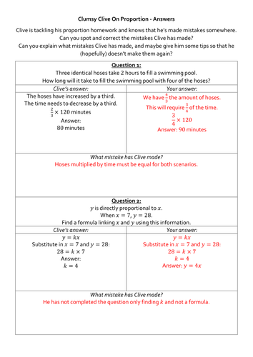 Clumsy Clive On Proportion