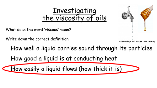 Investigating the viscosity of oils