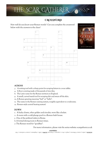 Roman Britain crossword and word search Teaching Resources