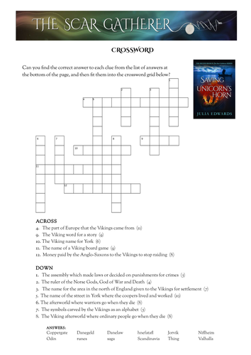 Viking Britain crossword and word search