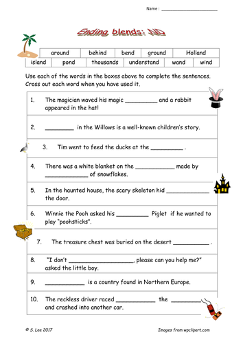 Literacy resources:  ending blend ND