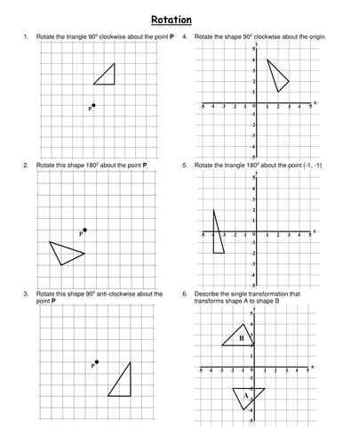 Transformation Worksheets aimed at GCSE Intermediate and Higher Tier