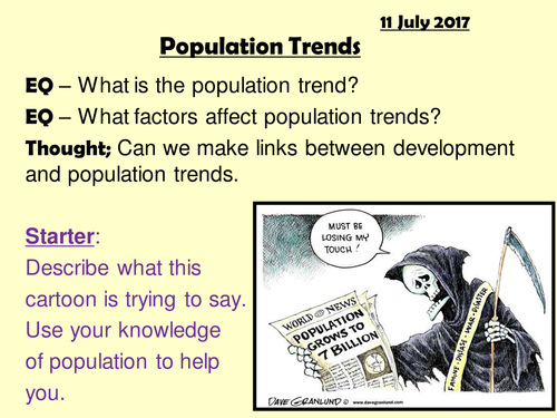 Population Trends & Urbanisation - 2 lessons