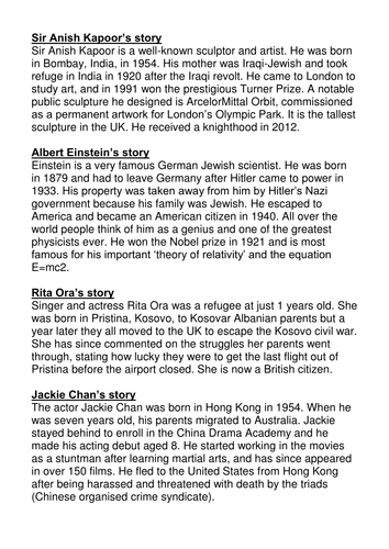 Refugees - could be a double lesson