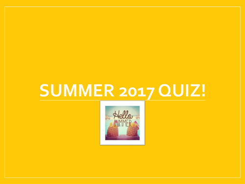 2017 End of Year Quiz