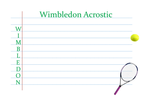 Wimbledon Acrostic Poem
