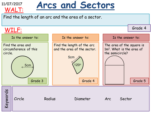 KS3/Ks4 Maths: Arcs and Sectors