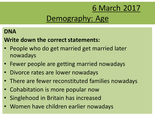 Sociology H580 / H180 Demography: Age