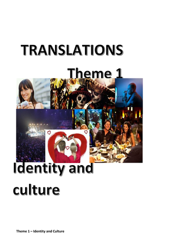 New Spanish GCSE - Theme 1 (Identity and culture): Translations - UPDATED