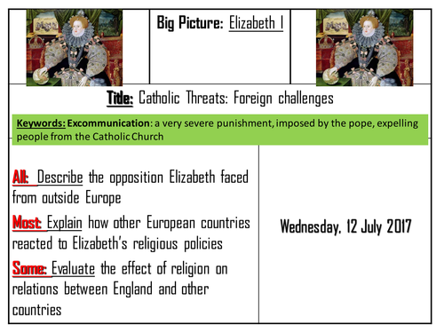 AQA 8145 Elizabeth - Religious Threats from Abroad
