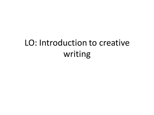 Creative writing starter lessons