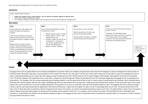 Planning and writing an essay for section A of the new AQA AS English Language paper 2