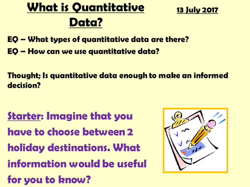 Quantitative Data (includes in-class research)