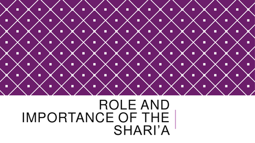 Theme 1 Figures and Texts Role and Importance of Shari'ah A2