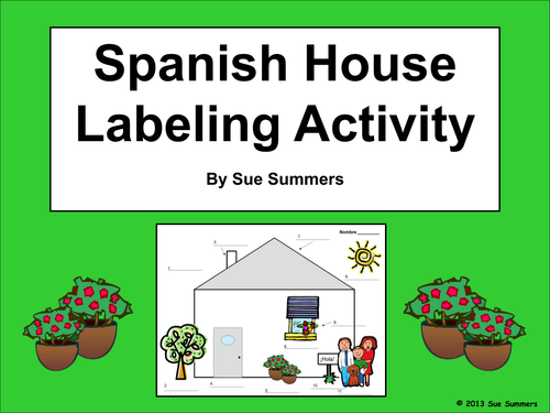 Spanish House Exterior Diagram and Labeling Activity - La Casa