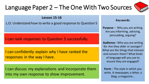 English Language Paper 2 Scheme of Learning