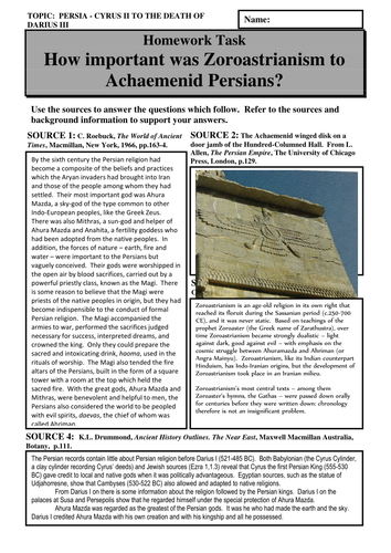 How important was Zoroastrianism to Achaemenid Persians?
