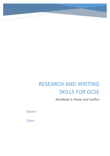 AQA GCSE Literature Conflict Poetry Workbook