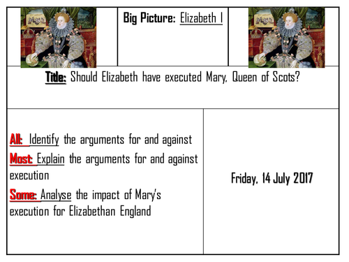 AQA 8145 Elizabeth I - Execution of Mary, Queen of Scots