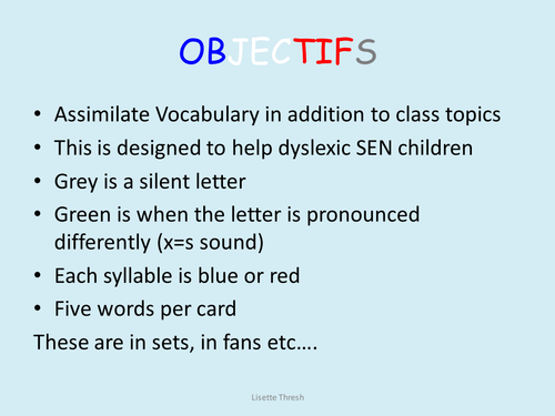 French basic vocabulary 32 cards for SEN