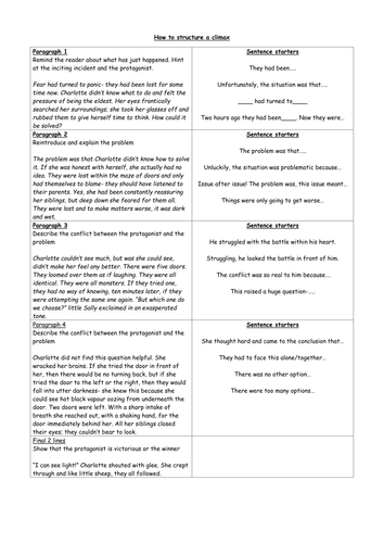 How to structure a climax (new AQA GCSE English Language paper 1) A3