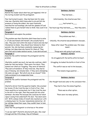 How to structure a climax (new AQA GCSE English Language paper 1) A4