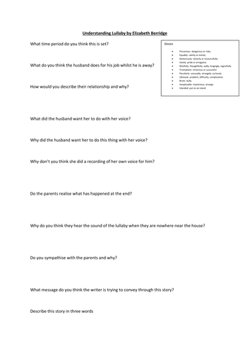 Understanding 'Lullaby' by Elizabeth Berridge