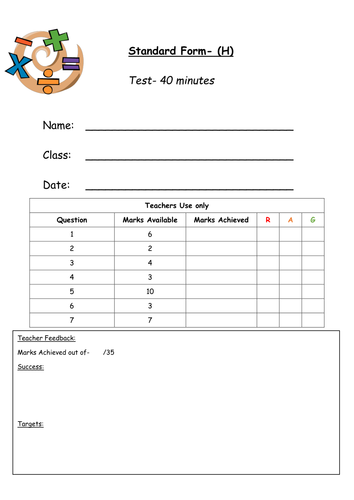 Standard Form (WHOLE UNIT)