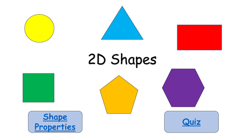 Properties and quiz of 2D shapes