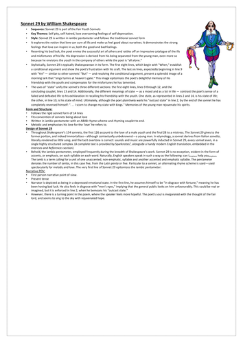 Analysis of Shakespeare's Sonnet 29