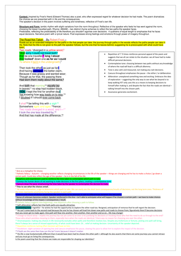 Analysis of The Road Not Taken