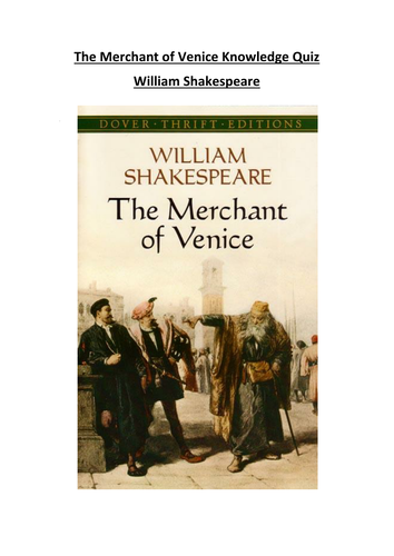 The Merchant of Venice Knowledge Quiz