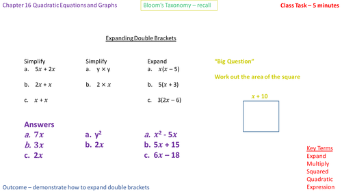 16.1a - Expanding two brackets of the form (x + a)(x + b) - Problem Solving