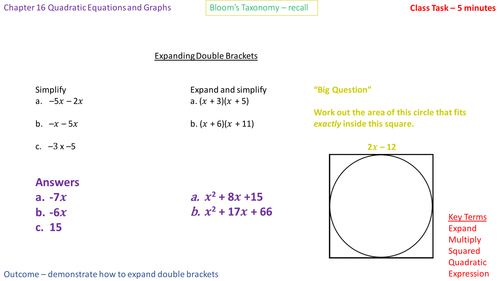 16.1b - Expanding double brackets of the form (x - a)(x - b) - Problem Solving