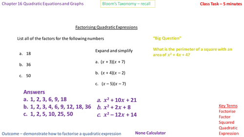 16.4a - Factorising into (x + a)(x + b)