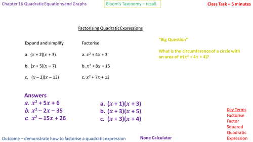 16.4b - Factorising into (x - a)(x - b)