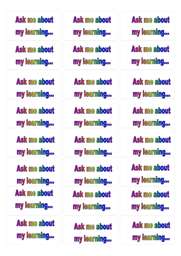 Ask me about my learning labels