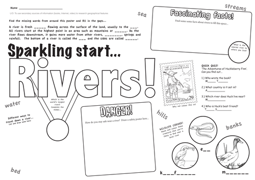 Introduction to rivers - homework or 'sparkling start'