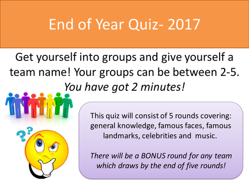 End of Year Quiz- 2017