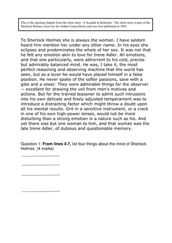 Sample question 1 for new AQA English Language paper 1