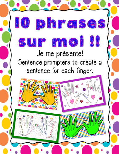 10 Phrases Sur Moi! Je me présente! Activité pour la rentrée