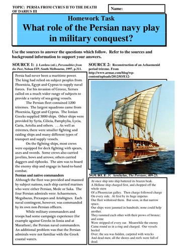 What role did the Persian navy play in military conquest?