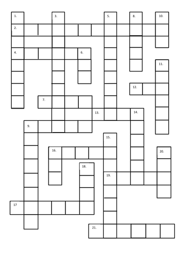 Year 8 Spanish  - Crossword Challenge
