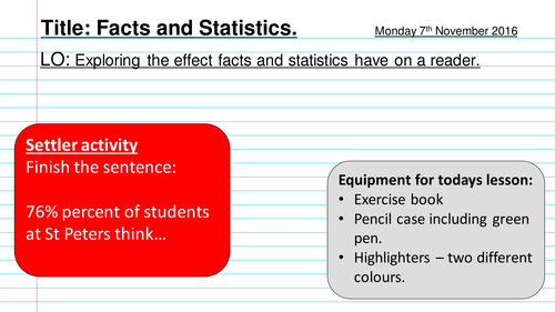 GCSE Facts and Statistics Language Paper 2 - Section B